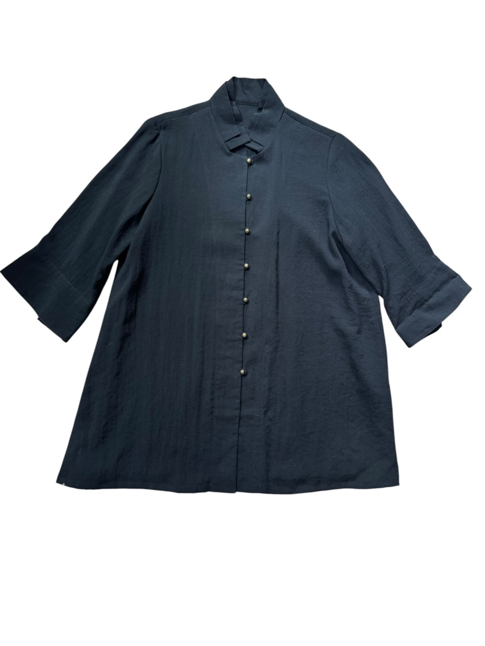 Fridaze 100% Linen Redefined Mandarin Style Button Down Tunic Jacket size M